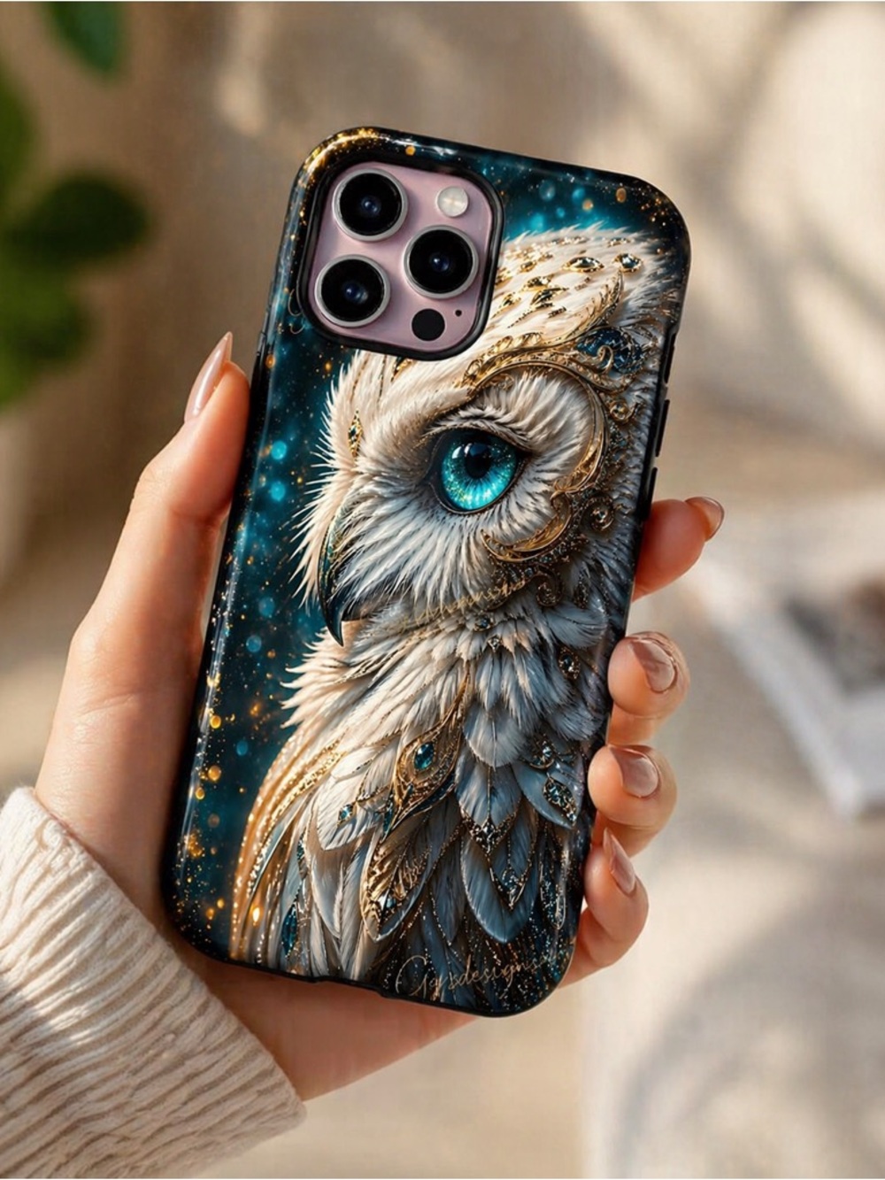 Luxury Owl Phone Case | Dark & Pastel | Dual Layer Protection | Glossy Finish‎